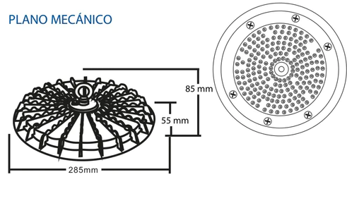 LUMINARIA LED HIGHBAY 150W 100-240V 15000Lm. 6500K NEGRO