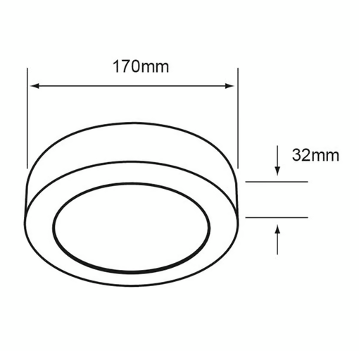 Lámpara Sobreponer Plafón 12W
