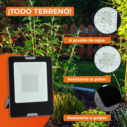 Reflector LED Exterior 50 W Luz Suave Cálida IP65