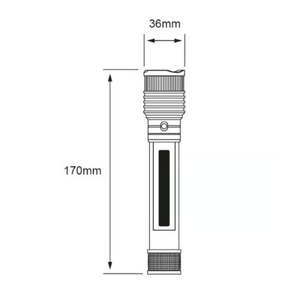 Linterna LED Portátil 5 W, Luz de Día, Atenuable, Base Imantada - Baterías Incluidas