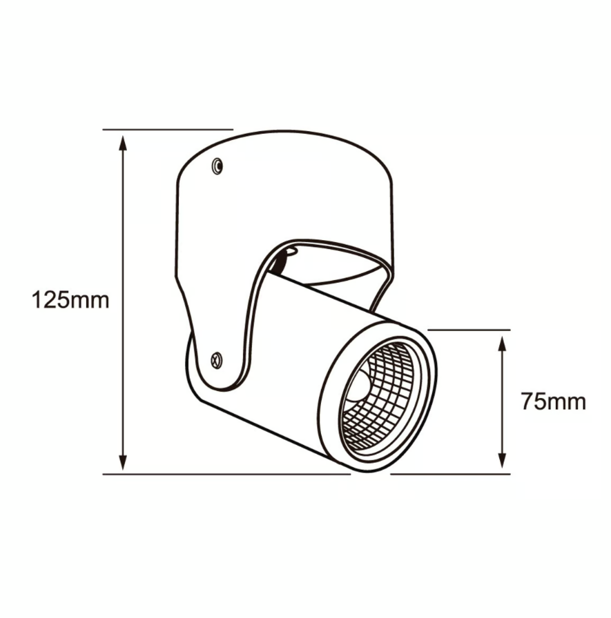 Lámpara Spot LED de Sobreponer Dirigible 10 W - Luz Suave Cálida