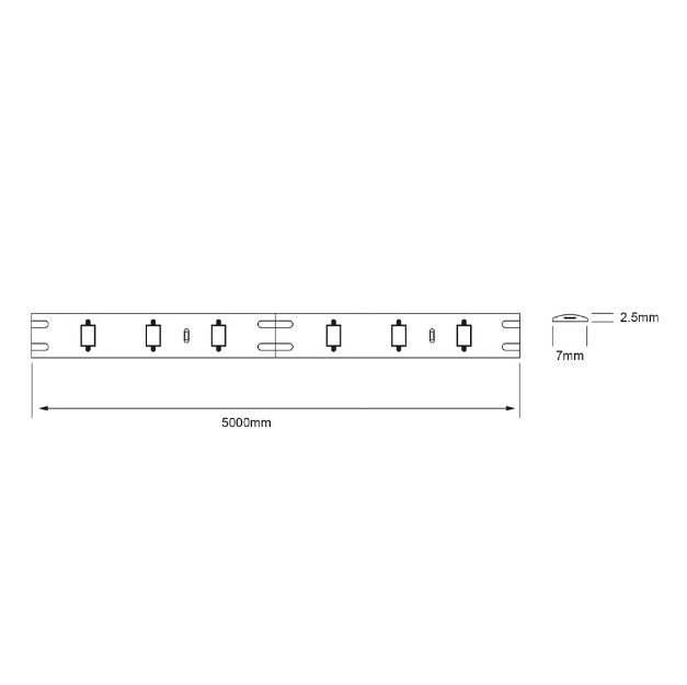 Tira LED 5 Metros de Longitud 12 W, Luz Suave Cálida, Interiores, No atenuable